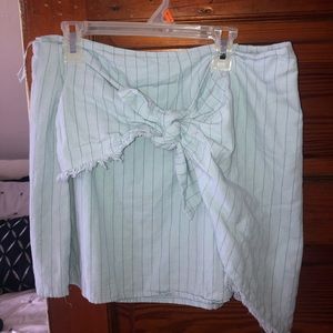 wild honey light blue striped tie skirt